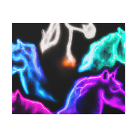 "Neon Harmony" NEON Unicorns Art Canvas