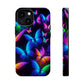 "Vibrant Neon Flutter" Neon Butterflies Premium Art Magsafe Magnet Tough IPhone 13 14 15 Pro Plus Max and Mini in Matte and Glossy Phone cases