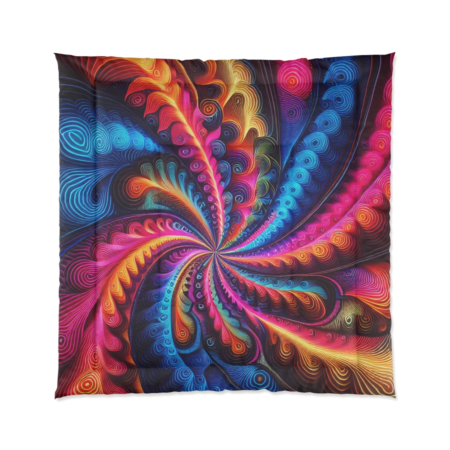 Cosmic Vibrazionz. Trippy Infinity Patterns Comforter Blanket