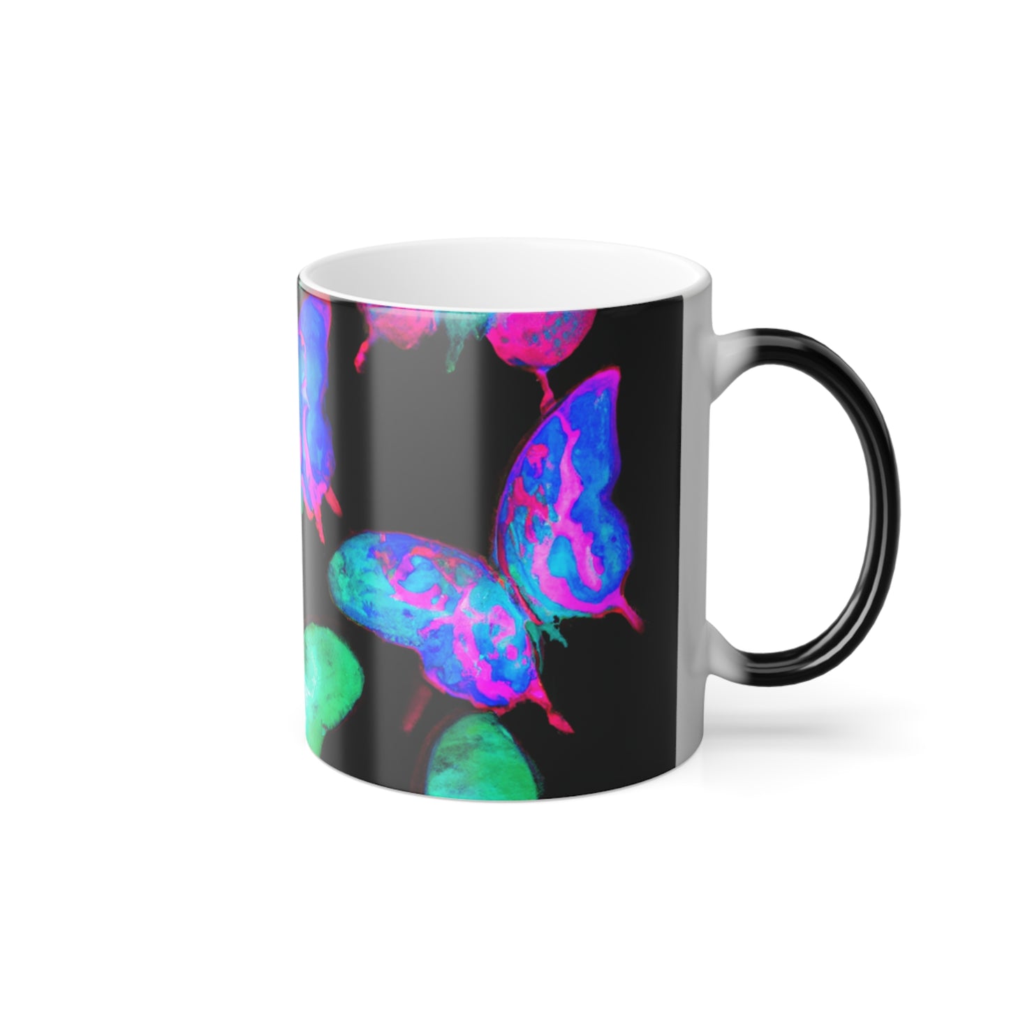 Neon Flutterings. Neon Butterflies 11oz Color Morphing Mug