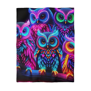 Fernando da Vinci - NEON Owls Microfiber Duvet Cover