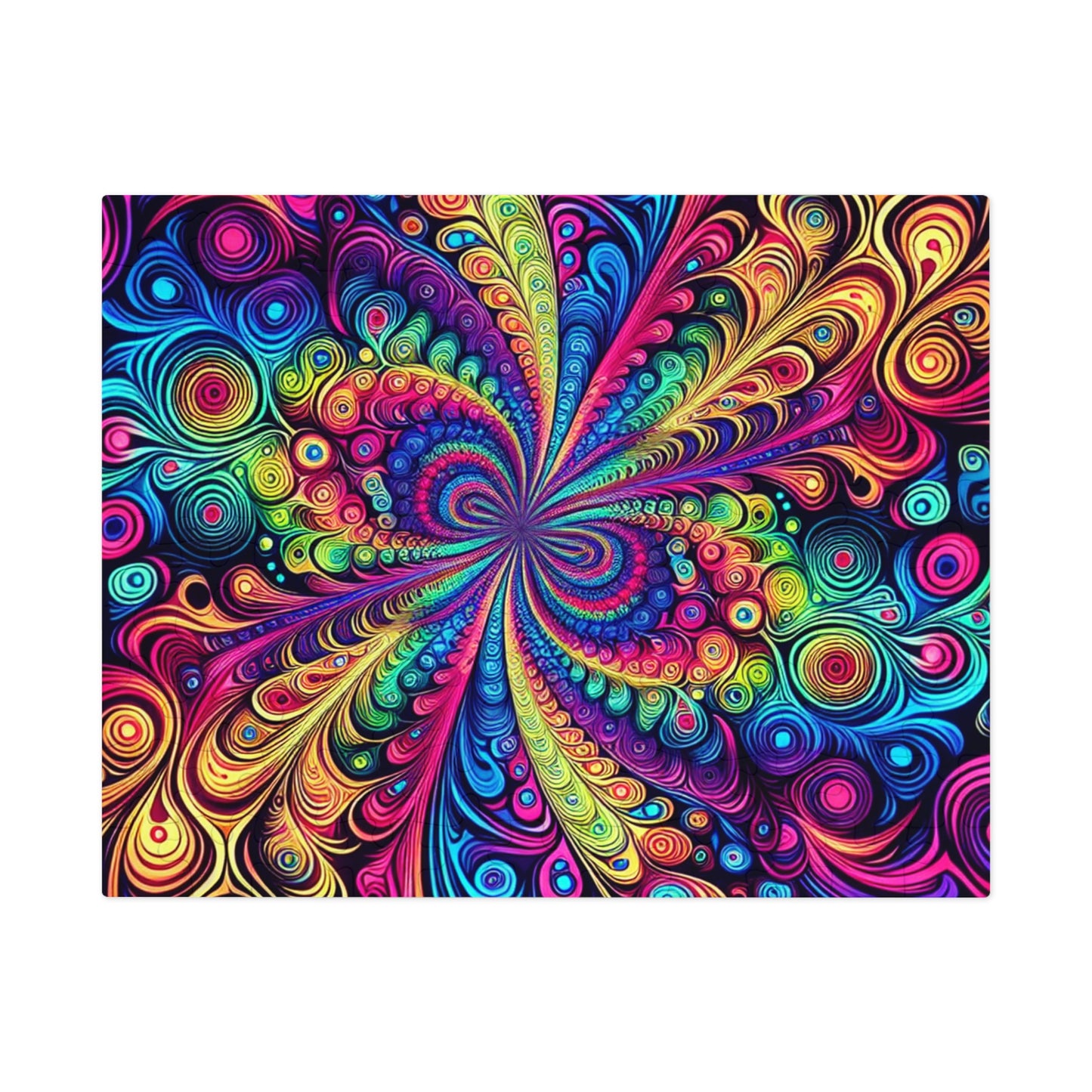 NeonInfinityVibe. - Neon Trippy Infinity Patterns Puzzle 30, 110, 252, and 1000 Pieces