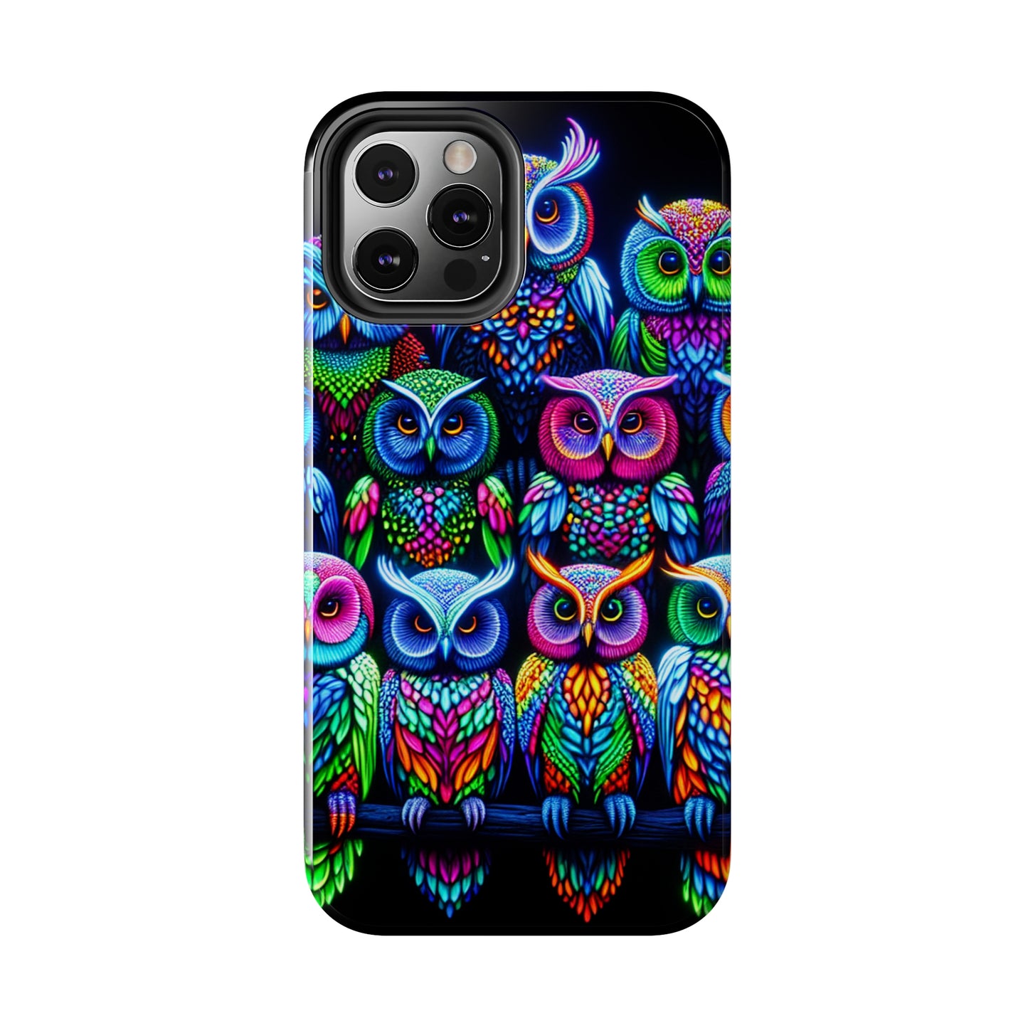 Neon Nocturnal Spectacle. NEON Owls Tough Phone Case