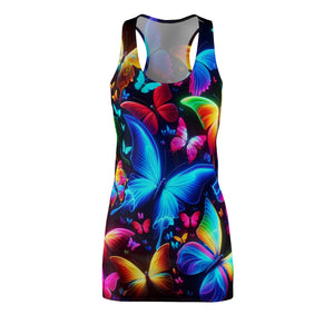 Neon Butterfly Reverie Neon Butterflies  Racerback Dress