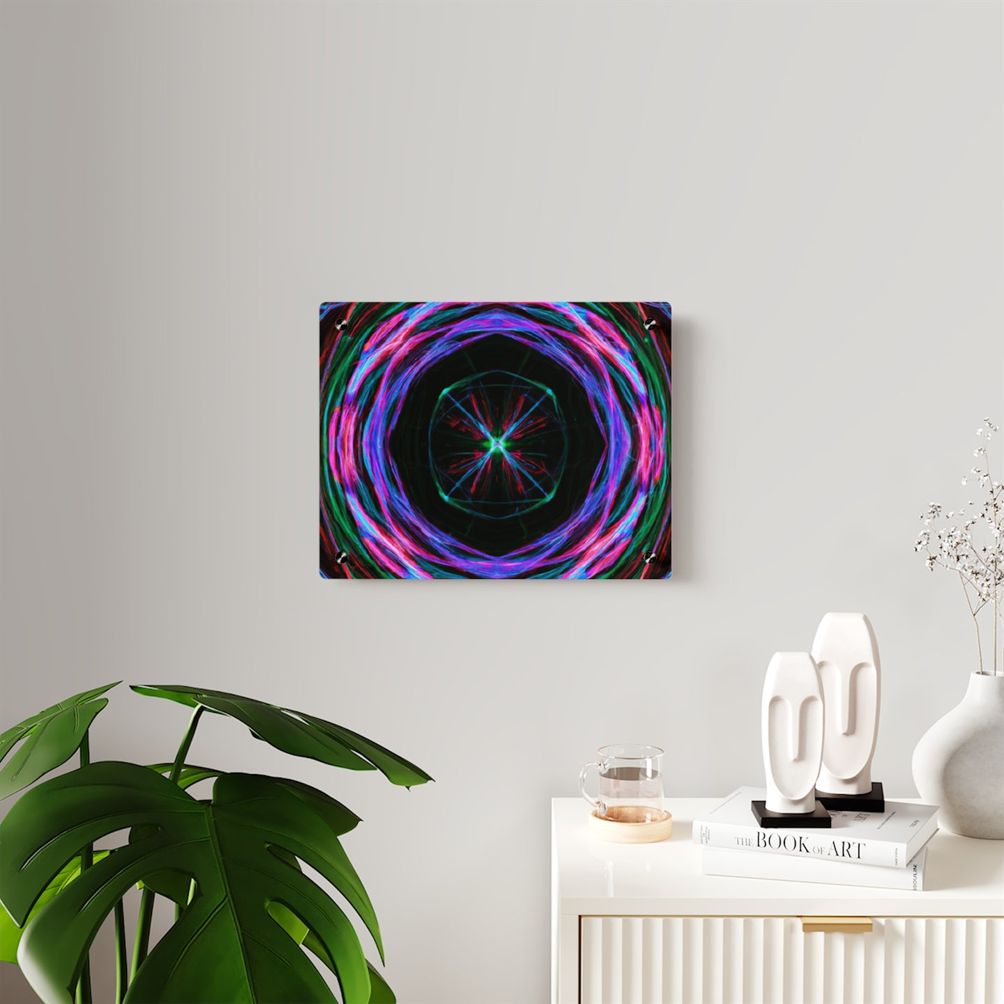 Vivid Vertigo Vortex Trippy Infinity Patterns Acrylic Art Panel