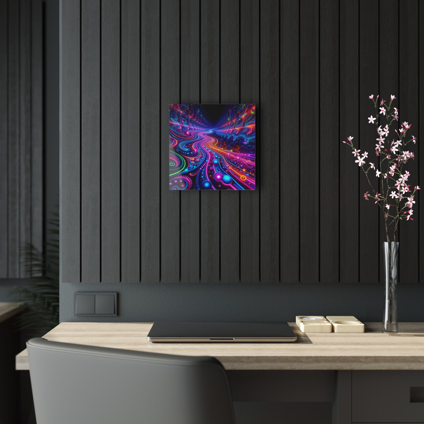 'Vibrant Infinity Prism' Trippy infity Pattern 1/4" Glossy Acrylic Art