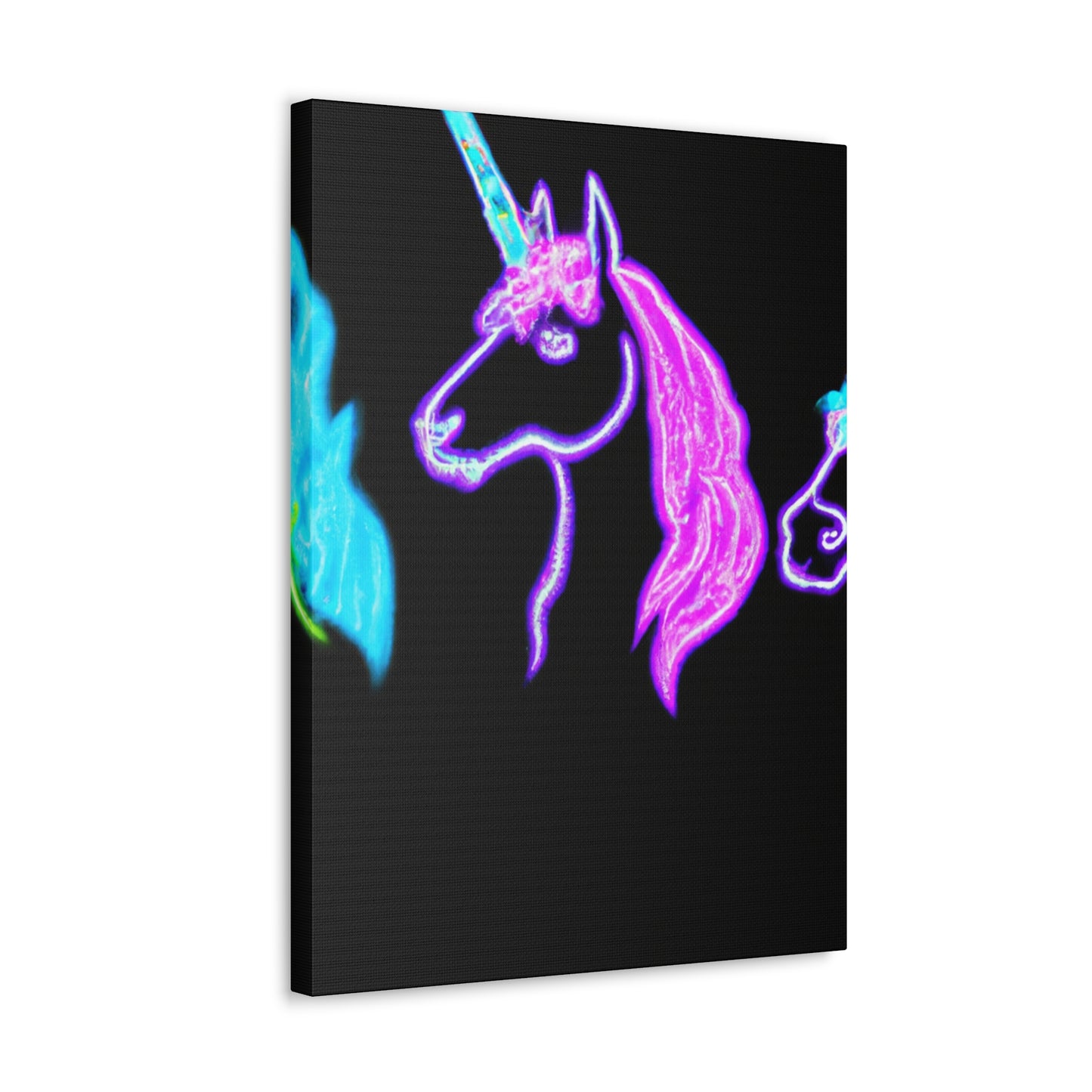 Neon Unicornscape. NEON Unicorns Art Canvas