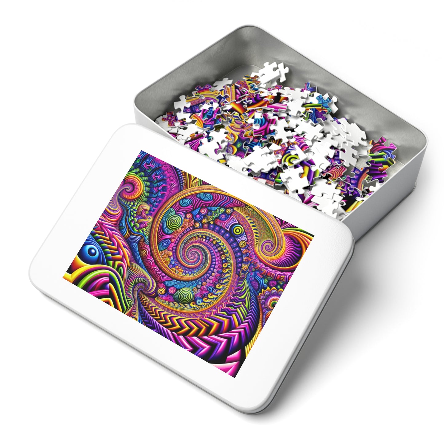 VibNeoInfInf - Neon Trippy Infinity Patterns Puzzle 30, 110, 252, and 1000 Pieces