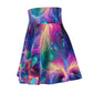 "Galactic Glitz: A Magical Dance of Unicorns" -NEON Unicorns Woman' Skater Skirt