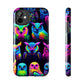 "Nocturnal Neon Glow" NEON Owls Tough Phone Case