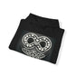 "Boundless Love: An Ode to Eternity" - Trippy Infinite Love Heart Patterns Black Unisex Hoodie
