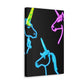 Vibrant Neon Fantasy NEON Unicorns Art Canvas