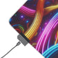Vivid Technicolor Dreamscape. NEON Infinity Patterns Art LED Mousepad