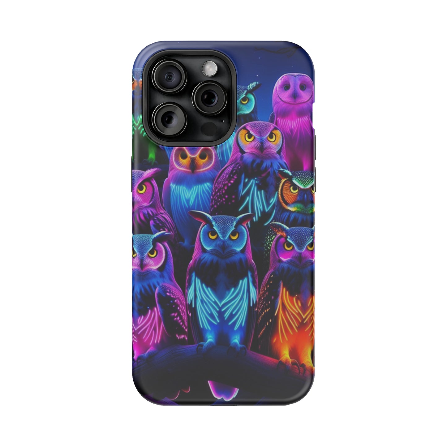 Neon Nocturne Owls. Neon Owls Premium Art Magsafe Magnet Tough IPhone 13 14 15 Pro Plus Max and Mini in Matte and Glossy Phone cases