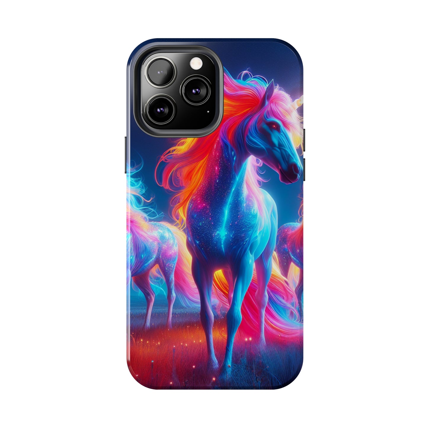 "Neon Dreamscapes: A Pride of Unicorns" NEON Unicorns Tough Phone Case
