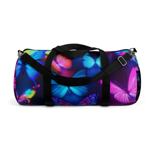 "Neon Flutter" - Neon Butterflies Duffle Bag