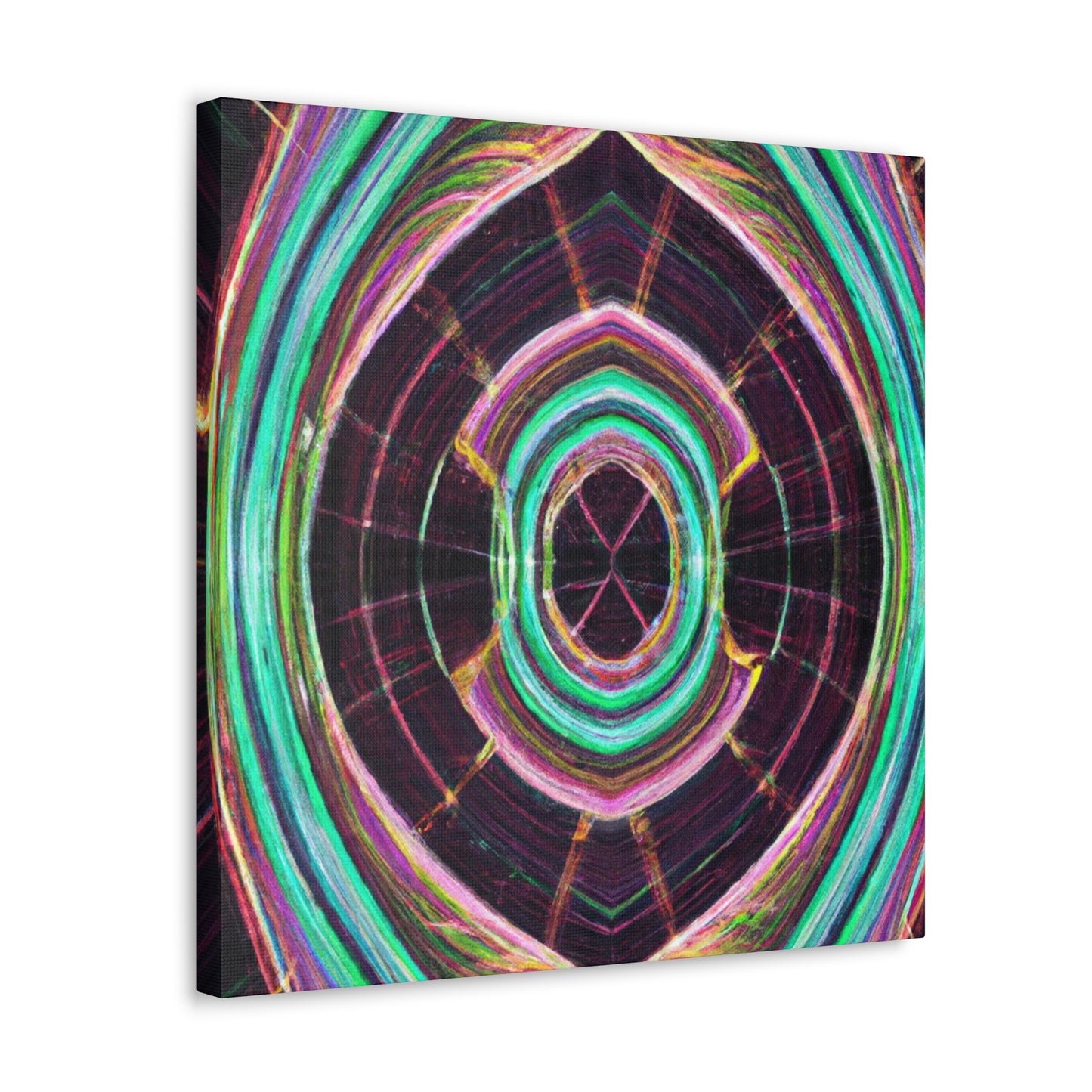 Electric Cosmic Confetti. Trippy Infinity Patterns Art Canvas