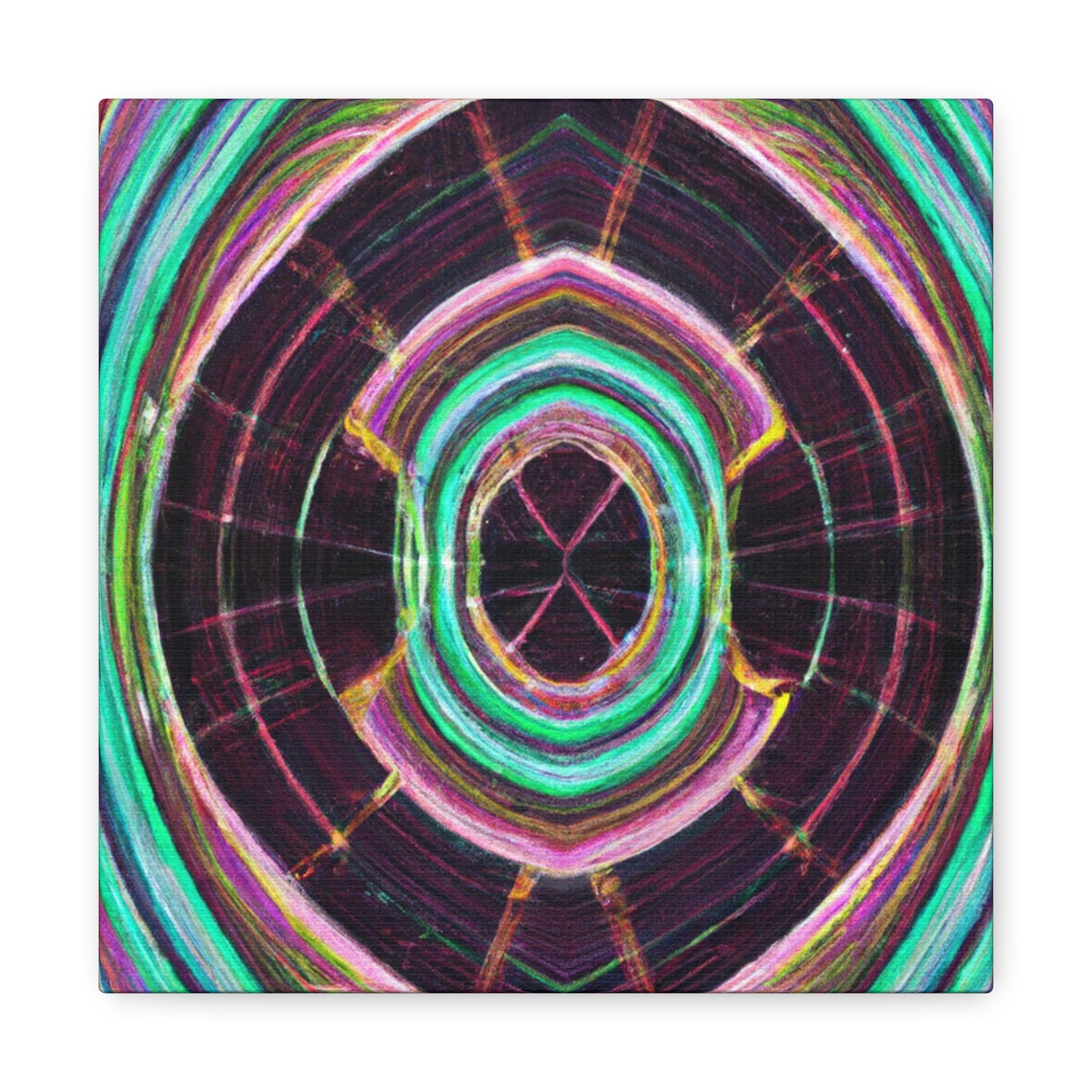 Electric Cosmic Confetti. Trippy Infinity Patterns Art Canvas