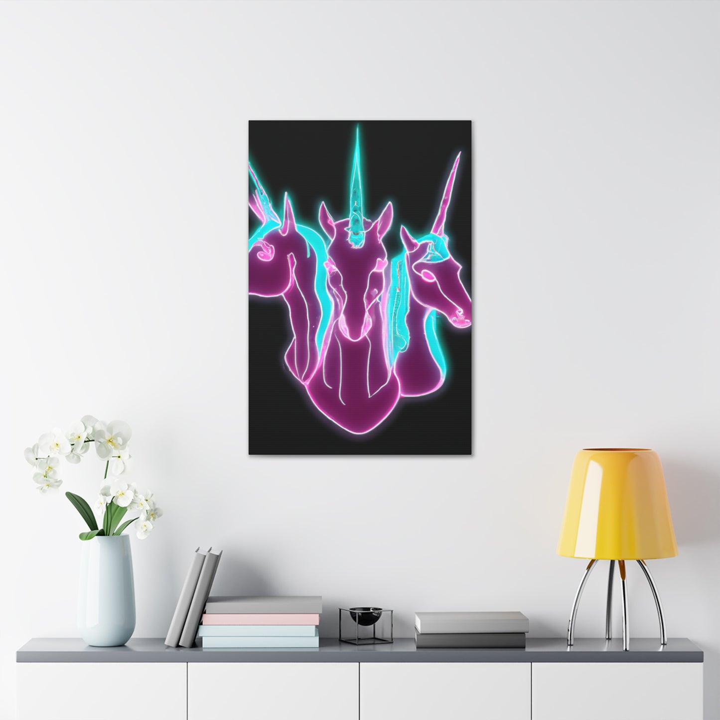 "Neon Unicorn Posse" NEON Unicorns Art Canvas