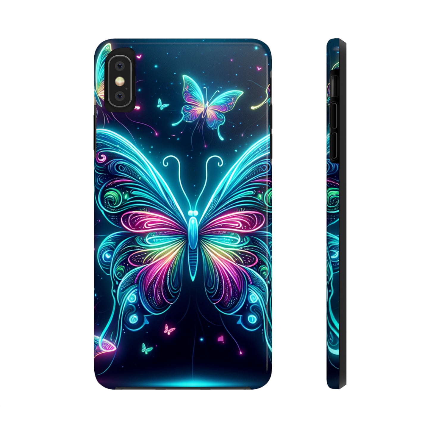 "Neon Butterfly Glo-Rama" NEON Butterflies Tough Phone Case Iphone 6 7 8 9 10 11 12 13 14 SE X XR XS Pro Max Mini Plus