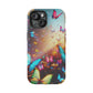 "Neon Butterfly Blooms" Neon Butterflies Premium Art Magsafe Magnet Tough IPhone 13 14 15 Pro Plus Max and Mini in Matte and Glossy Phone cases