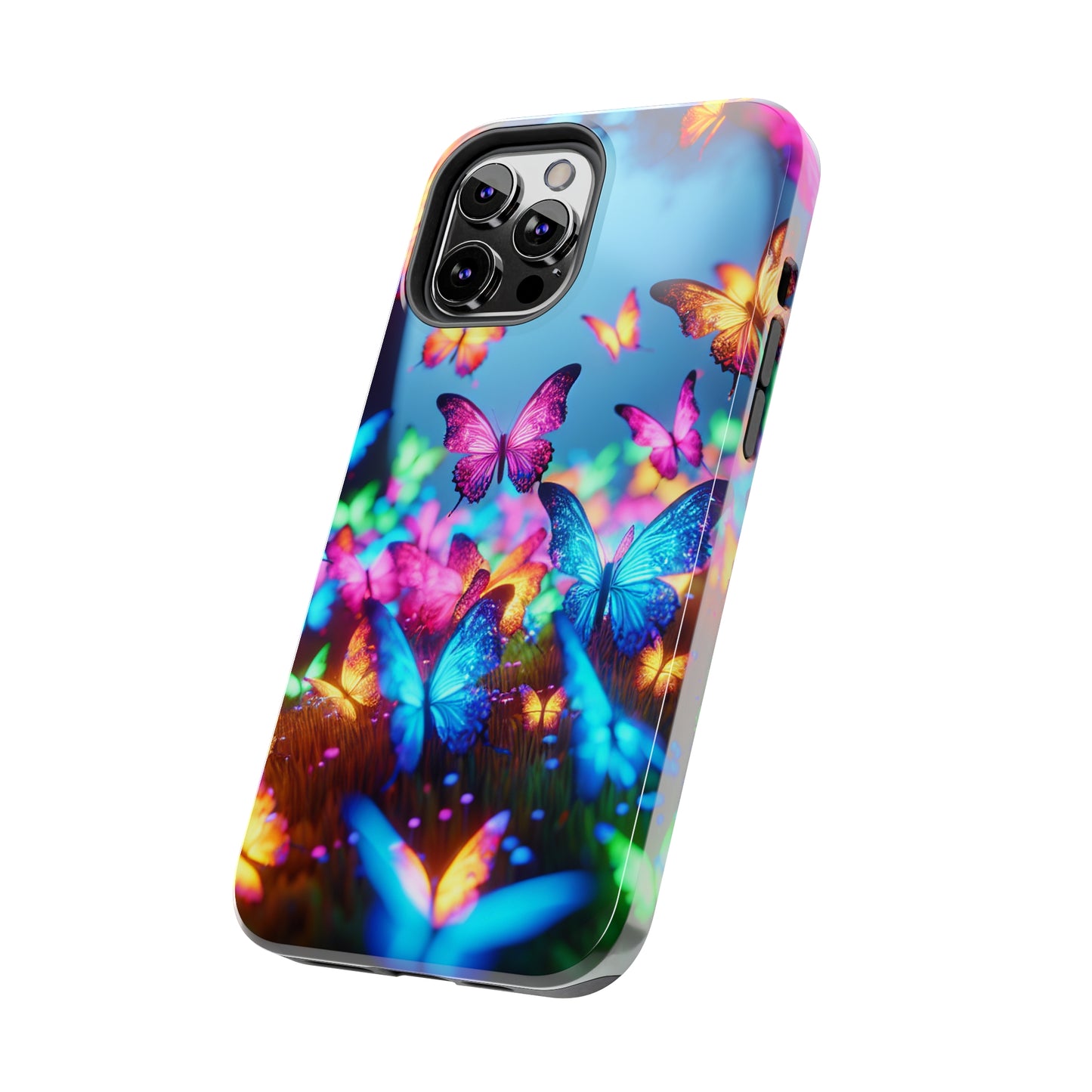 "Neon Butterflies Awakening" NEON Butterflies Tough Phone Case