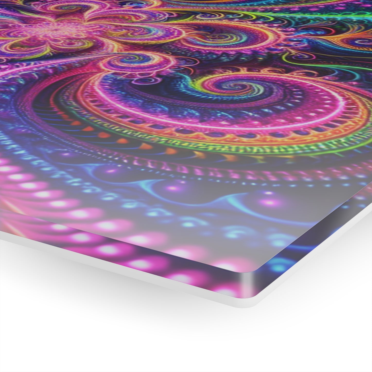 Quantum Prismatic Visions. Trippy infity Pattern 1/4" Glossy Acrylic Art