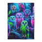 Pietro Guglielmo - NEON Owls Microfiber Duvet Cover