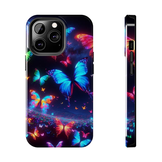 "Neon Glowing Flight" NEON Butterflies Tough Phone Case