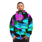 "Neon Splendor" - Butterflies & Mushrooms AOP Hoodie