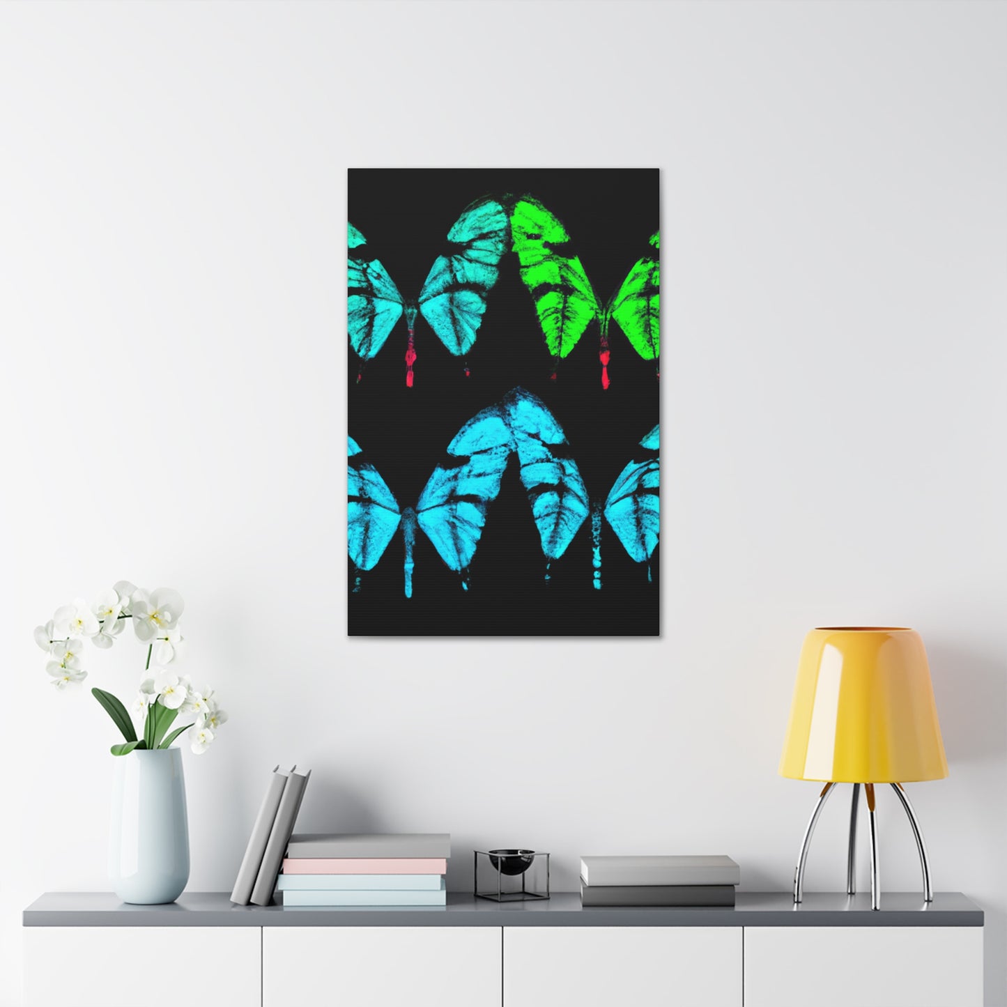 "Neon Butterfly Dreams" Neon Butterflies  Art Canvas