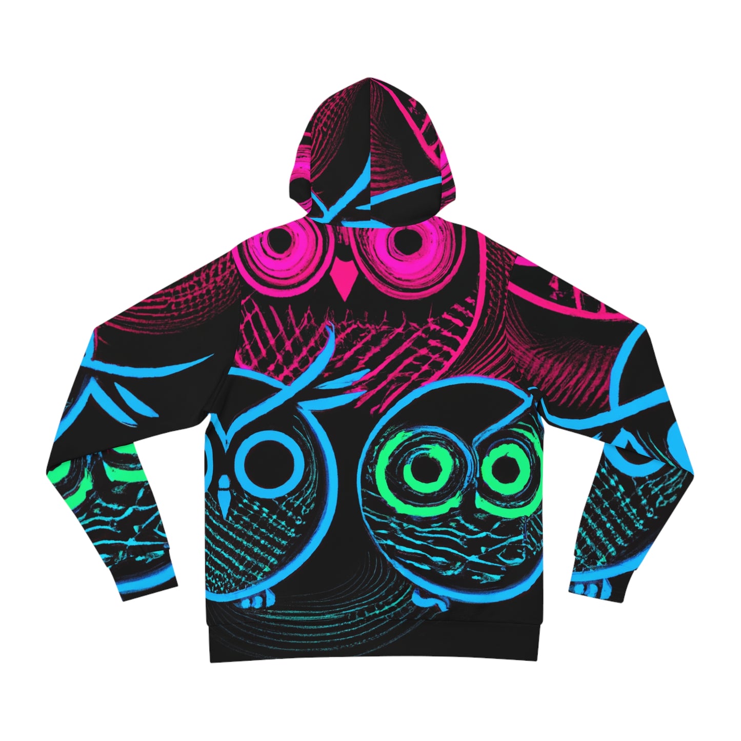 "Bright-eyed Brotherhood" - NEON Owls AOP Hoodie