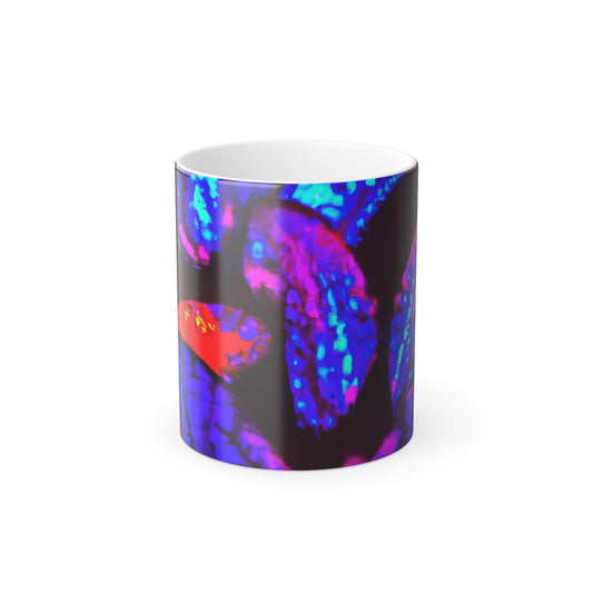 "Luminous Fanciful Flight" Neon Butterflies 11oz Color Morphing Mug