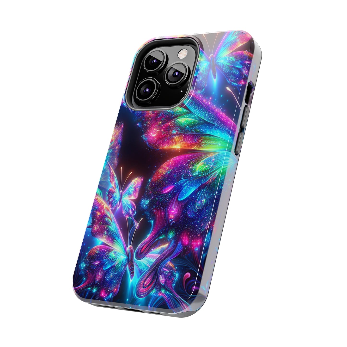 "Butterfly Prism Eruption" NEON Butterflies Tough Phone Case