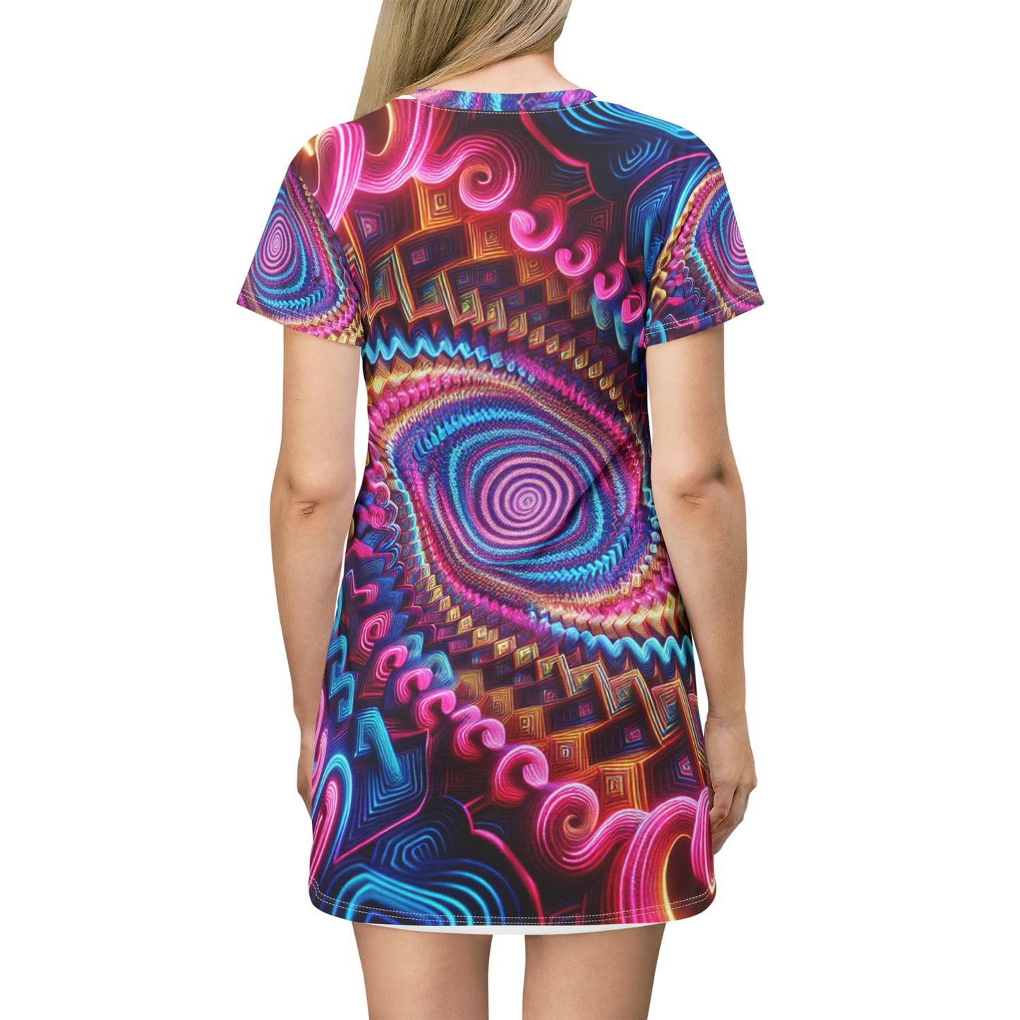 Neon Cosmos Collage. Infinity Patterns Womans T Shirt Dress