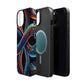 Vibrant Infinity Nocturne Neon Trippy Infinity Patterns Premium Art Magsafe Magnet Tough IPhone 13 14 15 Pro Plus Max and Mini in Matte and Glossy Phone cases