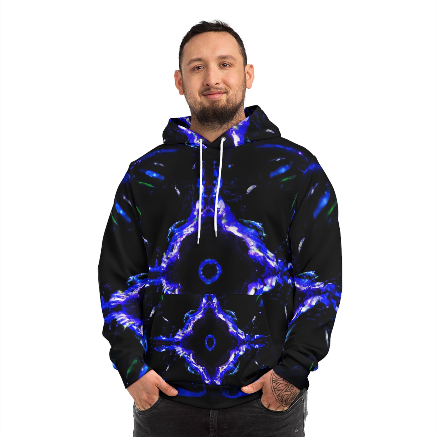"Omni-Unfurl Neonites" -Trippy Infinity Patterns AOP Hoodie
