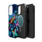"Scintillating Swirls of Neon Butterflies" Neon Butterflies Premium Art Magsafe Magnet Tough IPhone 13 14 15 Pro Plus Max and Mini in Matte and Glossy Phone cases