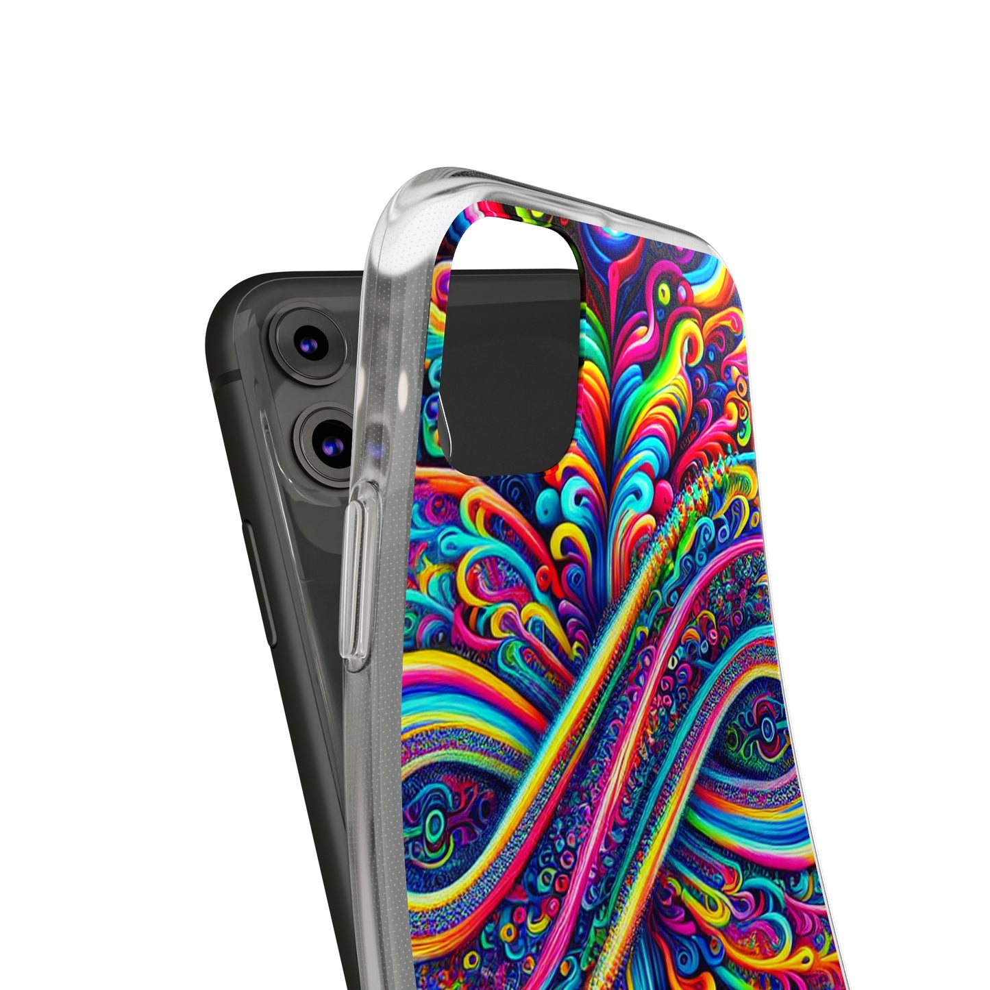 'Infinite Neon Illusion' Infinity Patterns Art Polycarbonate Phone Case