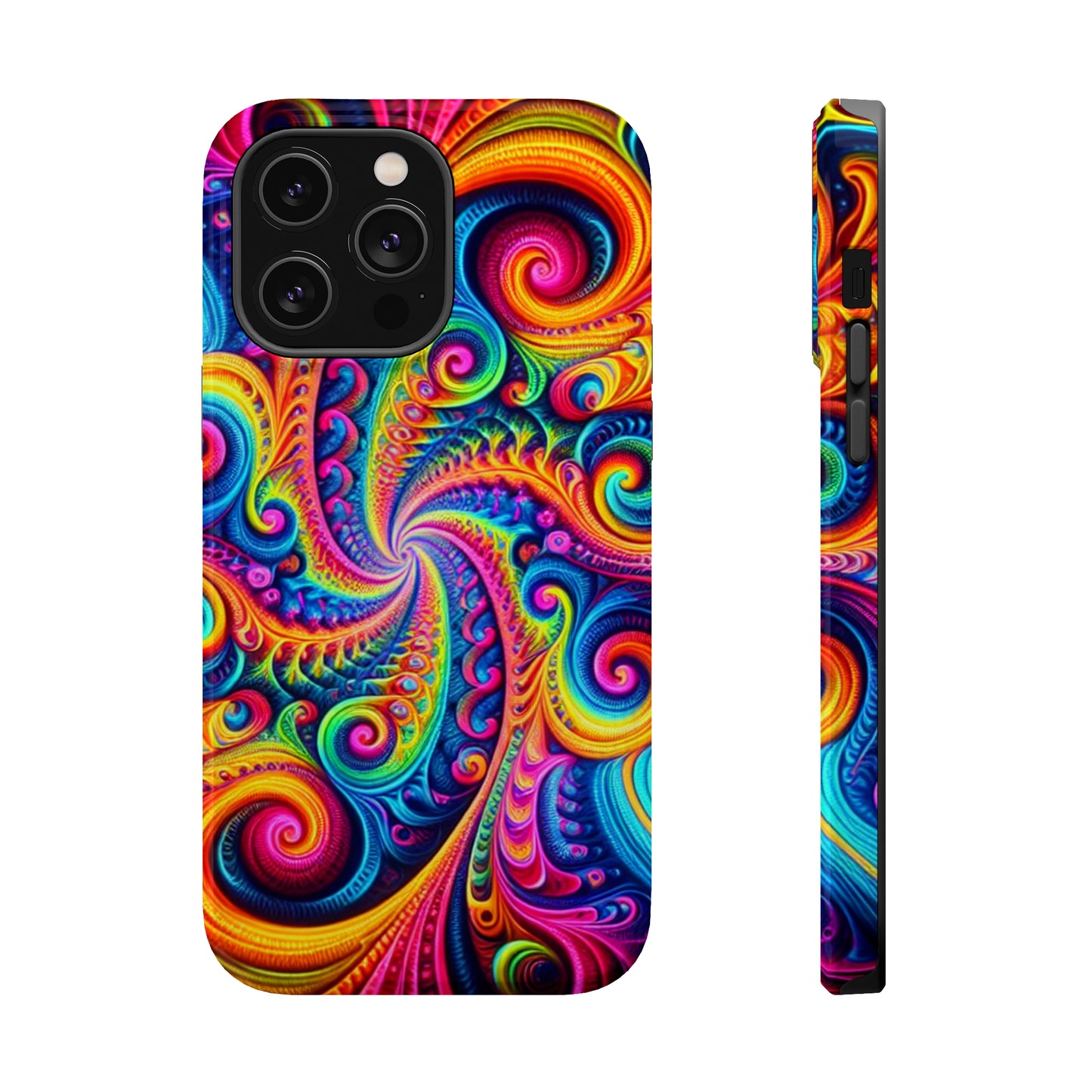 Trip-Infinite Radiance Neon Trippy Infinity Patterns Premium Art Magsafe Magnet Tough IPhone 13 14 15 Pro Plus Max and Mini in Matte and Glossy Phone cases