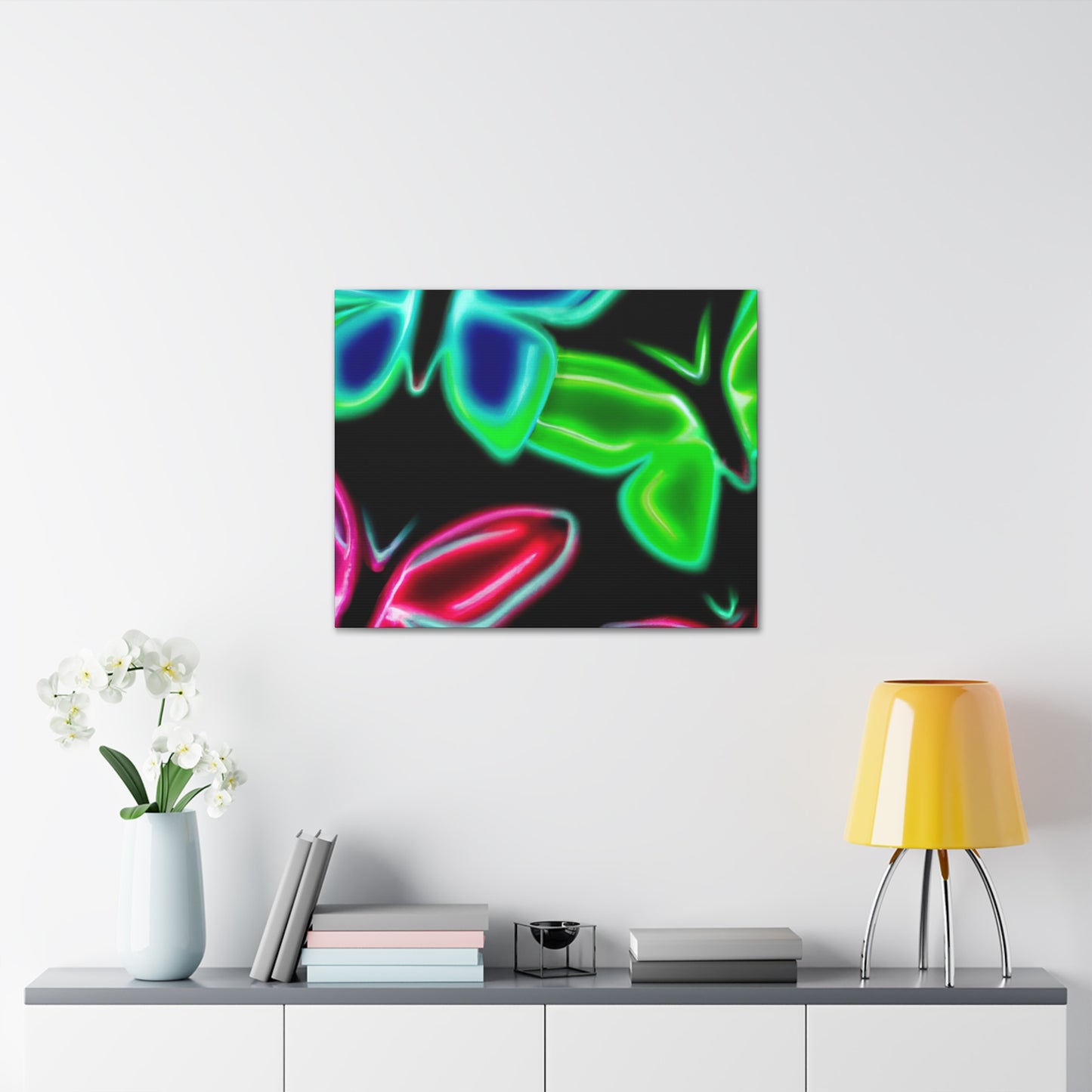 Neon Butterflies Cascade. Neon Butterflies  Art Canvas