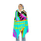 Neon Owl Nocturne. - NEON Owls Art Hooded Snuggle Blanket