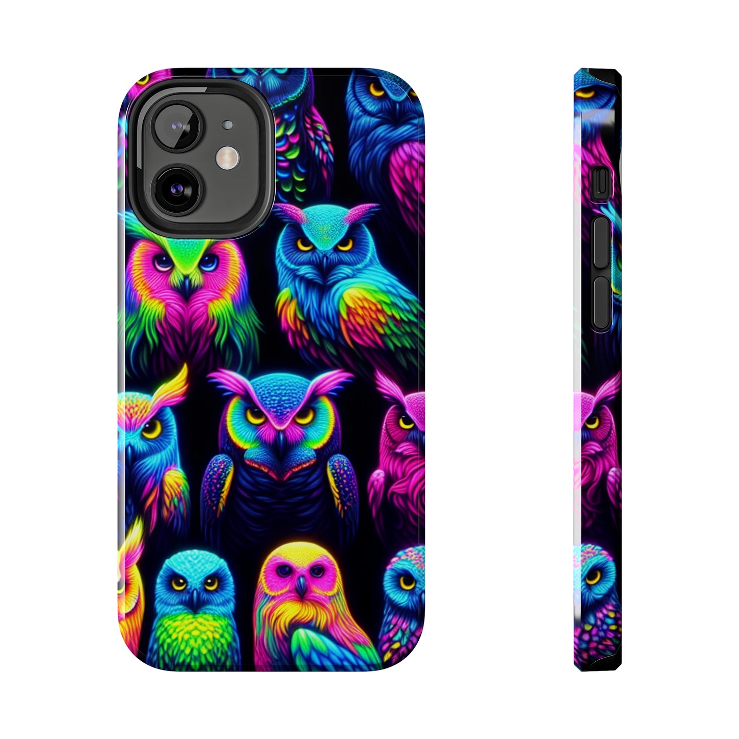 "Nocturnal Neon Glow" NEON Owls Tough Phone Case