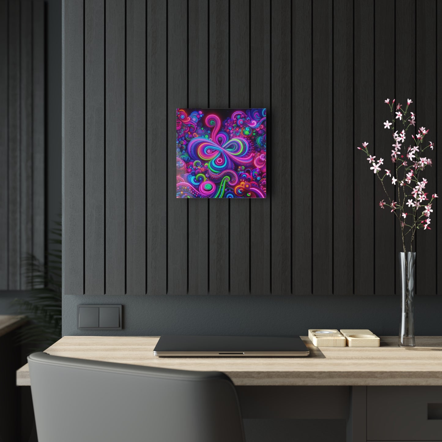 Cosmic Swirlery. Trippy infity Pattern 1/4" Glossy Acrylic Art