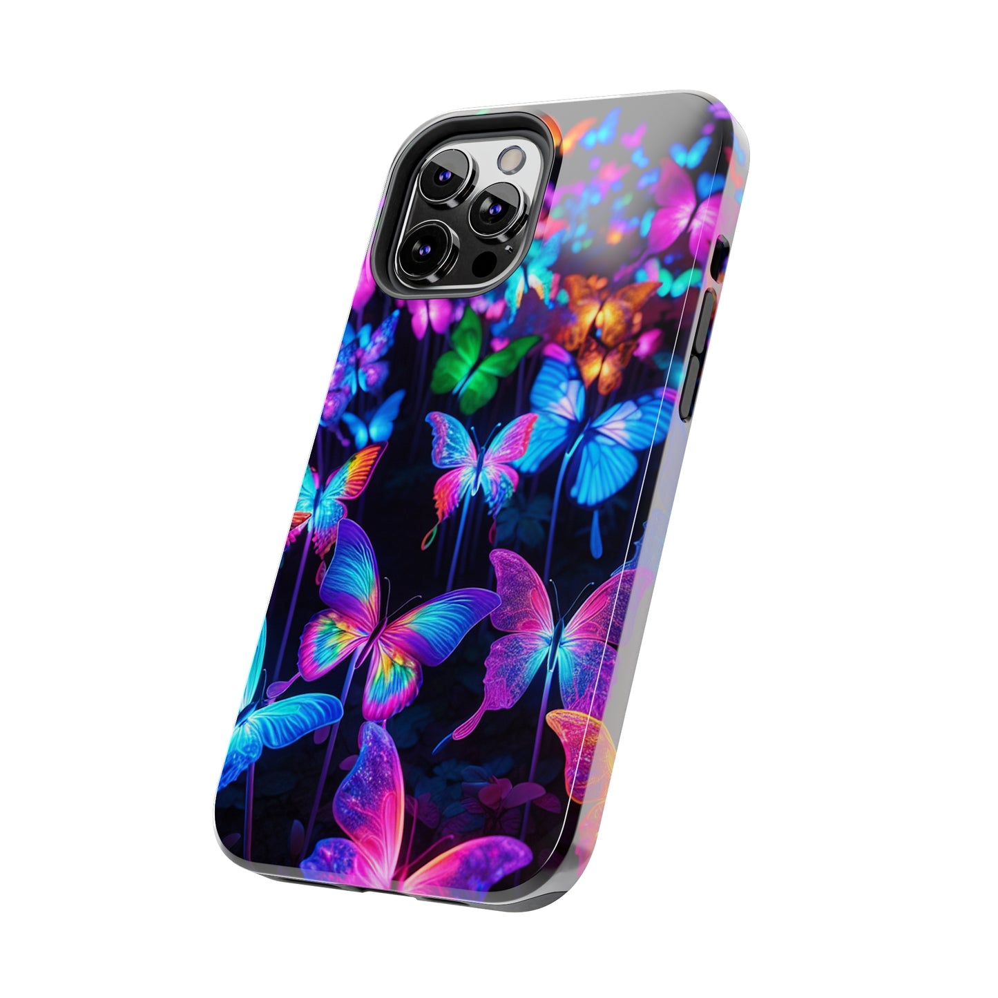 "Neon Flutterby Lights" NEON Butterflies Tough Phone Case