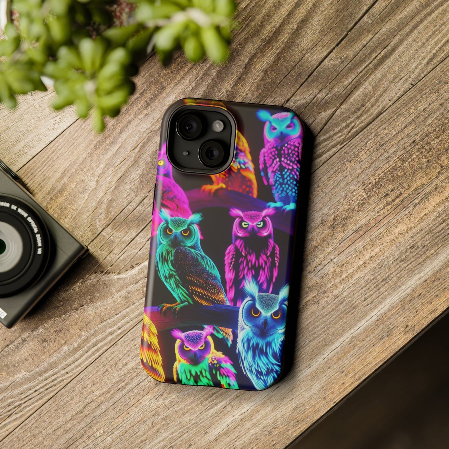 Neon Night Owls. Neon Owls Premium Art Magsafe Magnet Tough IPhone 13 14 15 Pro Plus Max and Mini in Matte and Glossy Phone cases