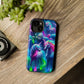 Vivid Dreamscape of Neon Unicorns Neon Unicorns Premium Art Magsafe Magnet Tough IPhone 13 14 15 Pro Plus Max and Mini in Matte and Glossy Phone cases