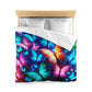 Pietro della Verona - NEON Butterflies Microfiber Duvet Cover