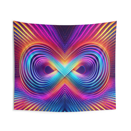 Neon Infinity Foreverscape. Infinity Patterns Art Tapestry