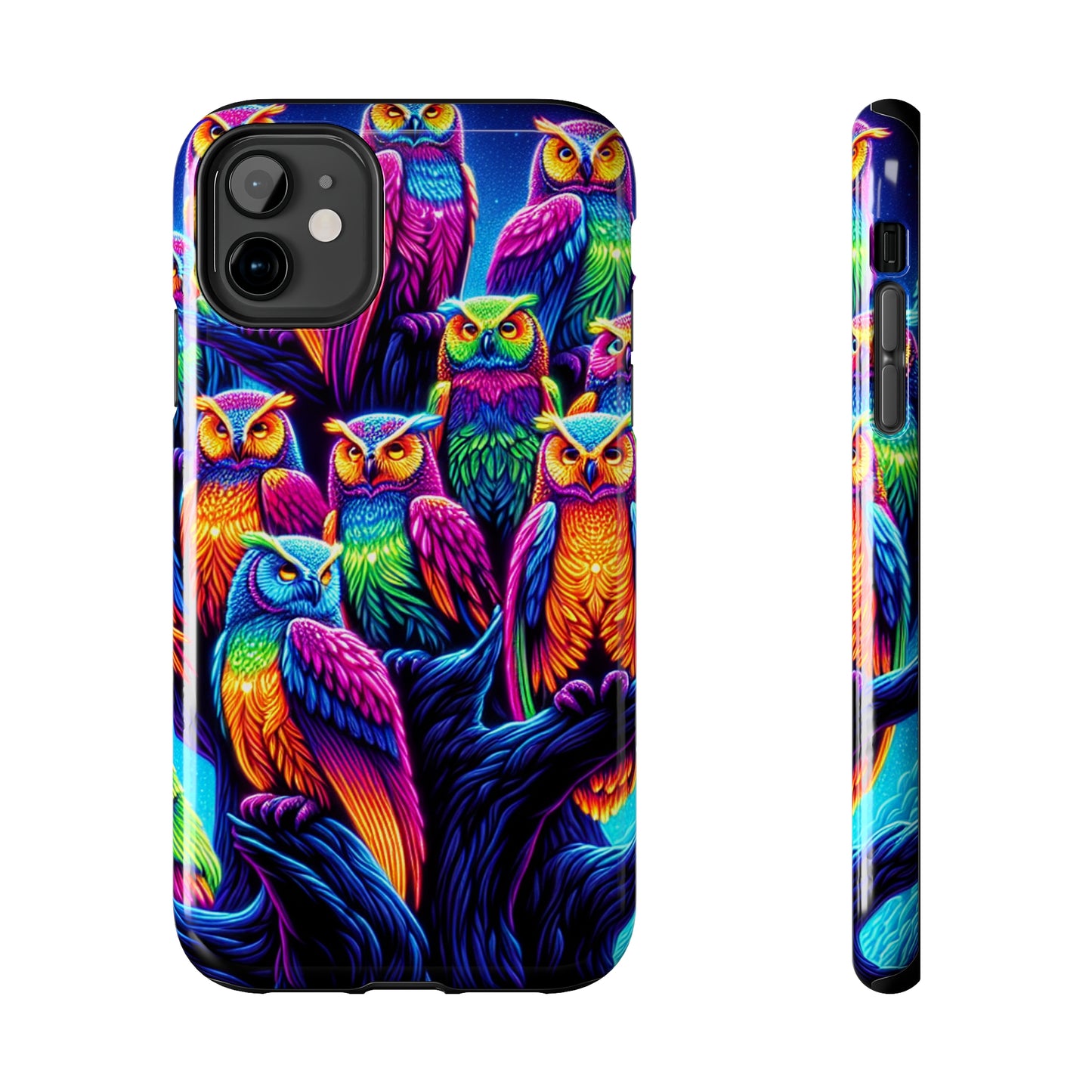 Neon Nocturne. NEON Owls Tough Phone Case